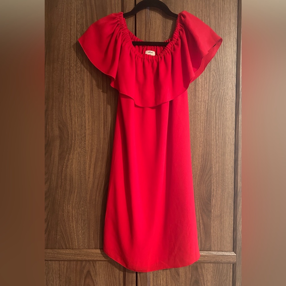 Wilfred Red Off the Shoulder Dress - XS